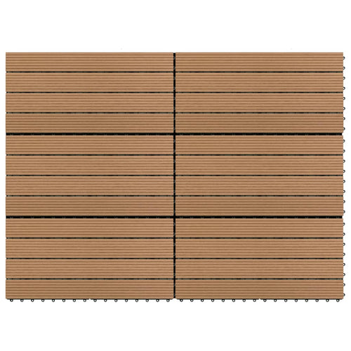 Plăci de pardoseală, 6 buc., maro, 60x30 cm, WPC, 1,08 m² Lando
