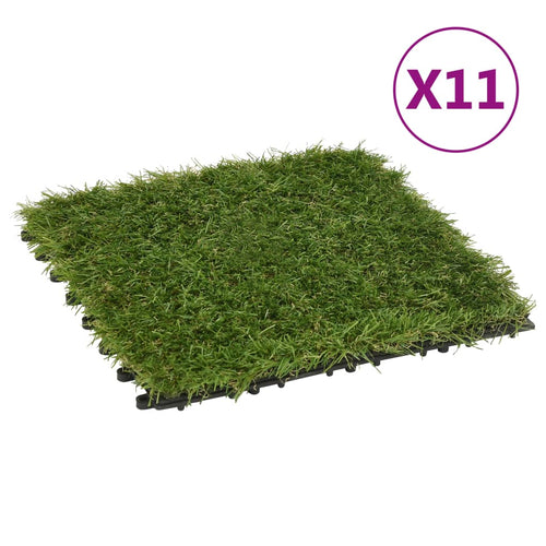 Plăci de iarbă artificială, 11 buc, verde, 30x30 cm Lando