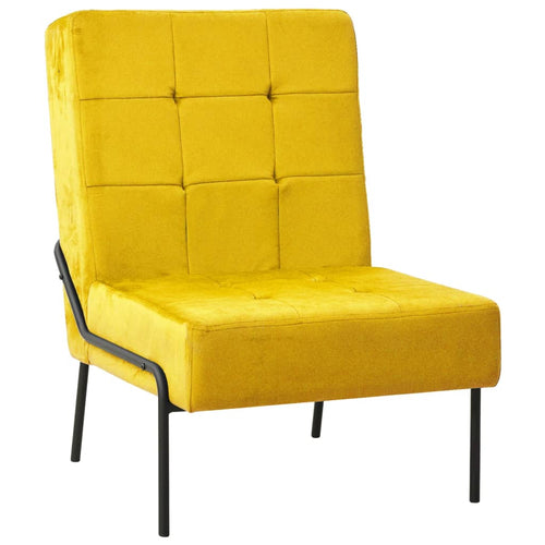 Scaun de relaxare, galben muștar, 65x79x87 cm, catifea Lando