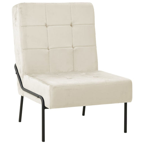 Scaun de relaxare, 65x79x87 cm, alb crem, catifea Lando
