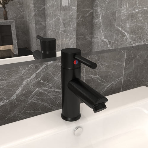 Robinet chiuvetă de baie, negru, 130x176 mm Lando