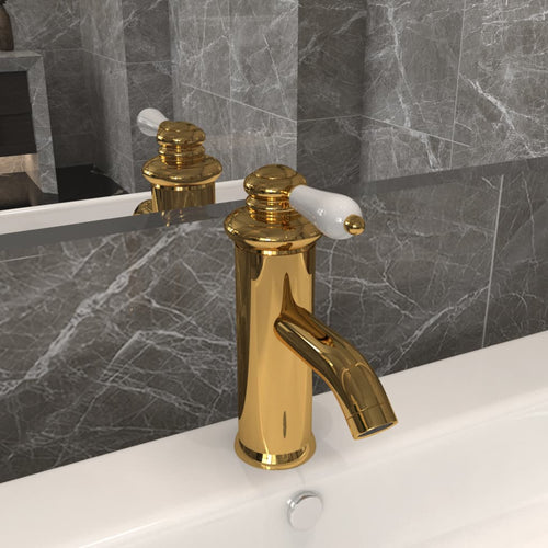Robinet chiuvetă de baie, auriu, 130x180 mm Lando