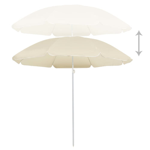Umbrelă de soare de exterior, stâlp din oțel, nisipiu, 180 cm Lando