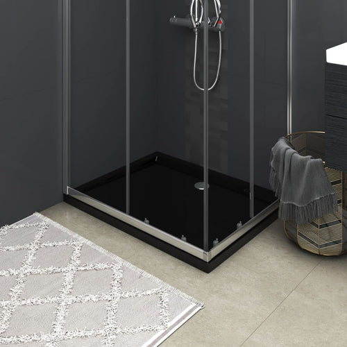 Cădiță de duș dreptunghiulară din ABS, neagră, 70x90 cm Lando