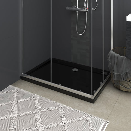 Cădiță de duș dreptunghiulară din ABS, negru, 70x100 cm Lando