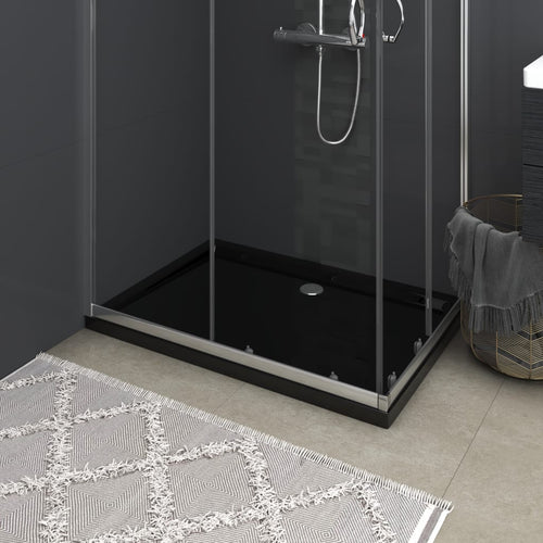 Cădiță de duș dreptunghiulară din ABS, negru, 80 x 110 cm Lando