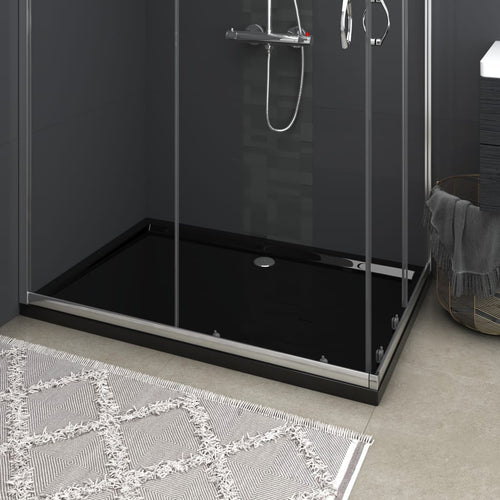 Cădiță de duș dreptunghiulară din ABS, negru, 80x120 cm Lando