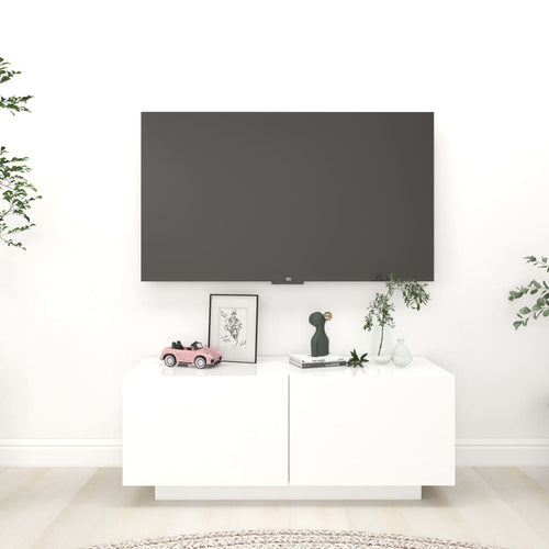 Comodă TV, alb, 100x35x40 cm, PAL Lando