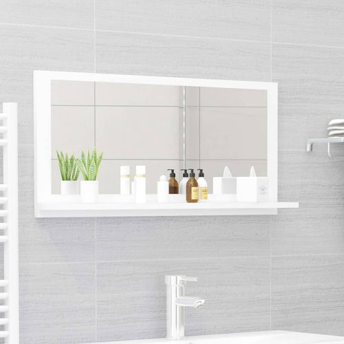Oglindă de baie, alb, 80 x 10,5 x 37 cm, PAL Lando