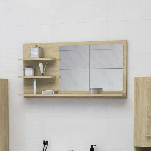 Oglindă de baie, stejar Sonoma, 90 x 10,5 x 45 cm, PAL Lando