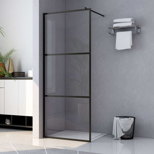 Paravan duș walk-in, negru, 80x195 cm, sticlă ESG transparentă Lando