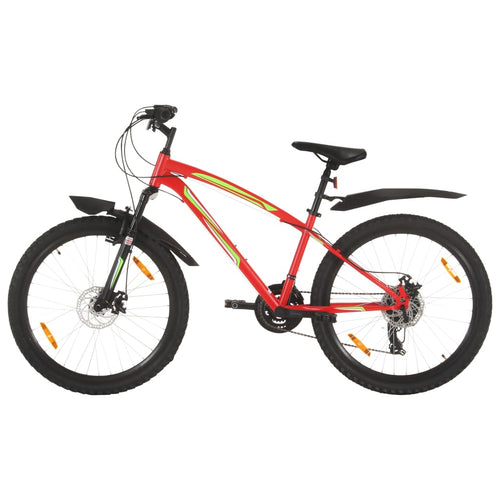 Bicicletă montană cu 21 viteze, roată 26 inci, 36 cm, roșu Lando