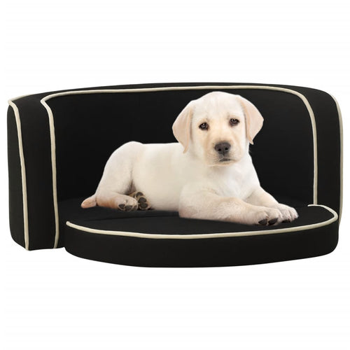 Canapea de câini pliabilă, negru, 76x71x30 cm, in, cu pernă Lando