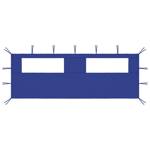 Perete lateral foișor cu ferestre, 6x2 m, albastru Lando