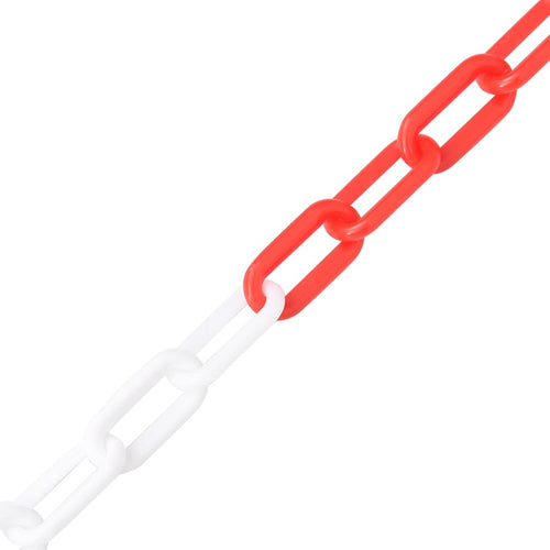Lanț de avertizare, roșu și alb, 30 m, Ø8 mm, plastic Lando