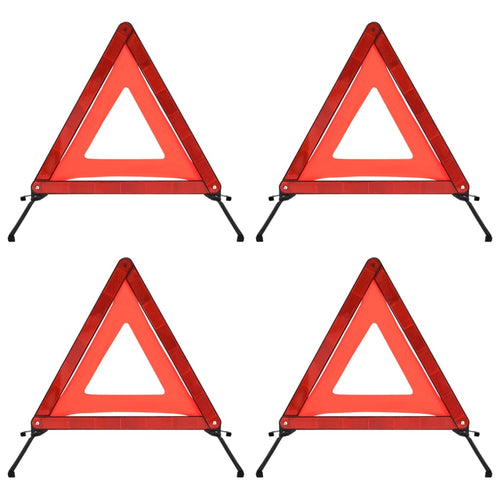 Triunghiuri avertisment trafic, 4 buc., roșu, 56,5x36,5x44,5 cm Lando