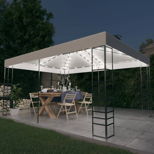 Pavilion cu șir de lumini LED, alb, 4x3x2,7 m Lando