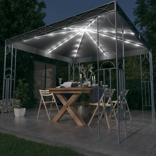 Pavilion cu șir de lumini LED, antracit, 300x300cm Lando