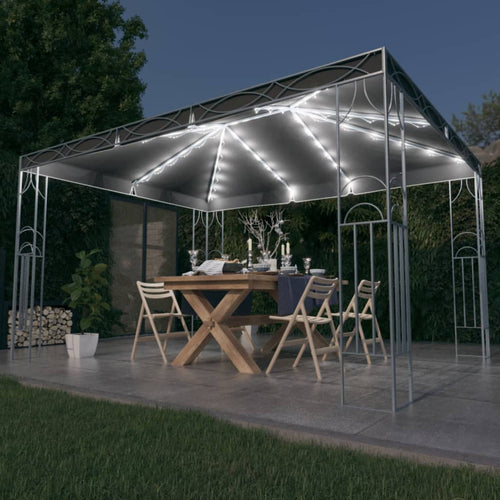 Pavilion cu șir de lumini LED, antracit, 400x300 cm Lando