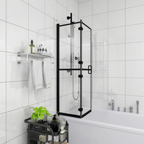 Cabină de duș pliabilă, negru, 100x140 cm, ESG Lando