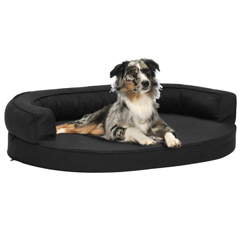Saltea ergonomică pat de câini, negru, 75x53 cm, aspect de in Lando