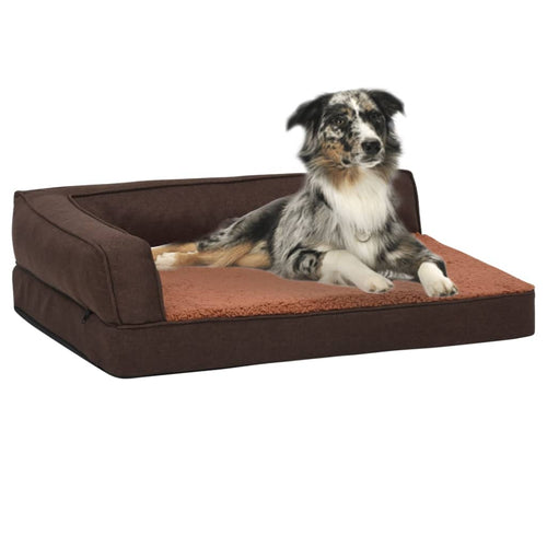 Saltea ergonomică pat de câini maro 60x42 cm aspect in/fleece Lando