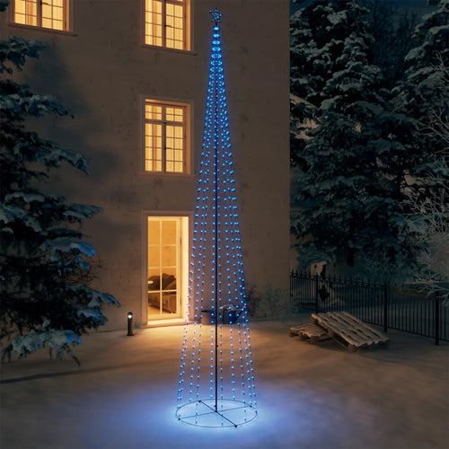 Decorațiune brad Crăciun conic 752 LED-uri albastru 160x500 cm Lando