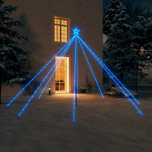 Lumini brad de Crăciun 576 LED-uri albastru 3,6 m int./ext. Lando