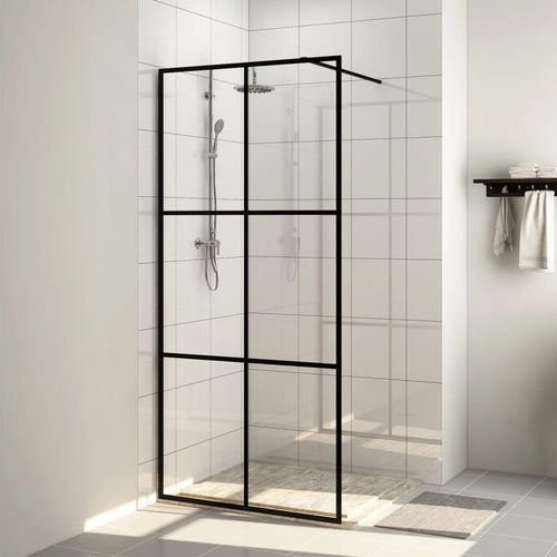 Paravan de duș walk-in negru 90x195 cm sticlă ESG transparentă Lando