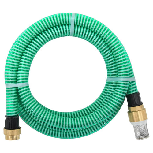 Furtun de aspirație cu racorduri din alamă, verde 1,1" 25 m PVC