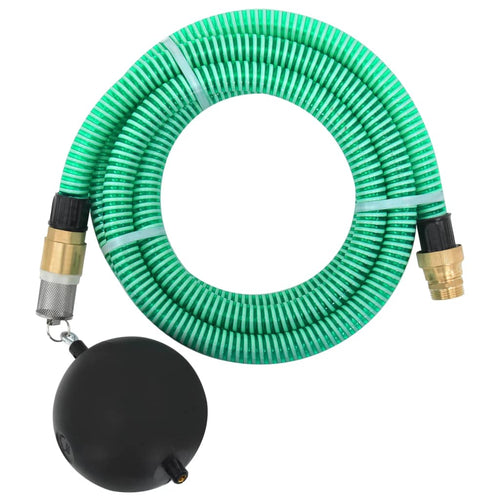 Furtun de aspirație cu racorduri din alamă, verde 1,1" 25 m PVC