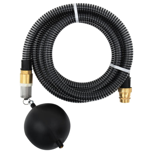 Furtun de aspirație cu racorduri din alamă, negru 1,1" 25 m PVC