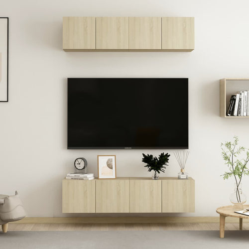 Dulapuri TV, 4 buc., stejar sonoma, 60x30x30 cm, lemn prelucrat Lando