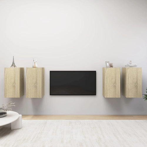 Dulapuri TV, 4 buc. stejar Sonoma 30,5x30x60 cm, lemn prelucrat Lando