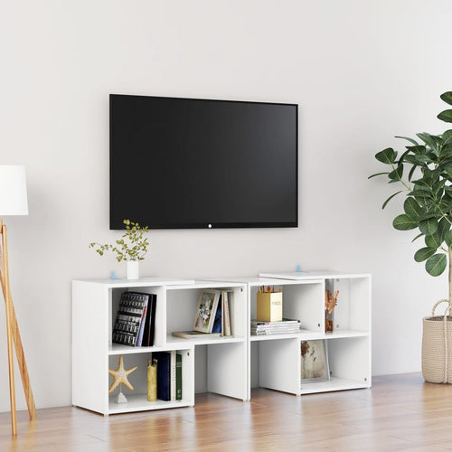 Comodă TV, alb, 104x30x52 cm, PAL Lando