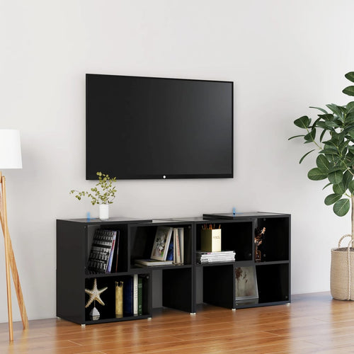 Comodă TV, negru extralucios, 104x30x52 cm, PAL Lando