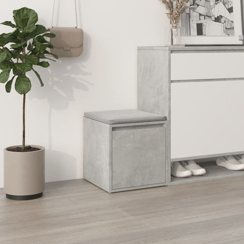 Cutie cu sertar, gri beton, 40,5x40x40 cm, lemn compozit Lando