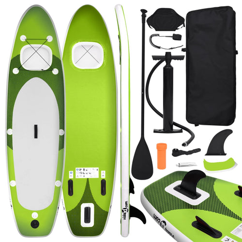 Set placă paddleboarding gonflabilă, verde, 300x76x10 cm Lando