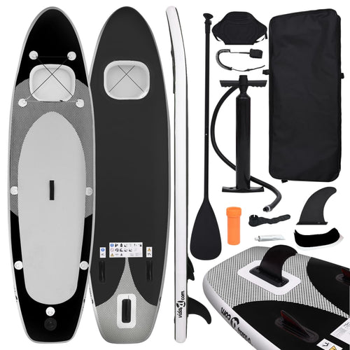 Set placă paddleboarding gonflabilă, negru, 360x81x10 cm Lando