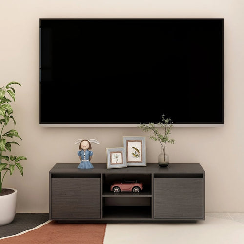 Comodă TV, gri, 110x30x40 cm, lemn masiv de pin Lando