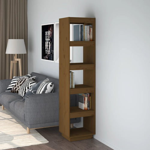 Bibliotecă/Separator cameră, maro miere, 40x35x167 cm lemn pin Lando