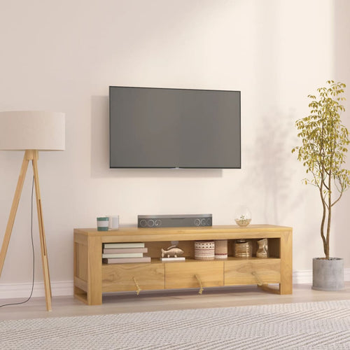 Comodă TV, 110x30x35 cm, lemn masiv de tec Lando