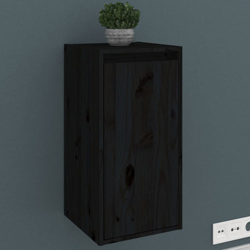 Dulap de perete, negru, 30x30x60 cm, lemn masiv de pin Lando
