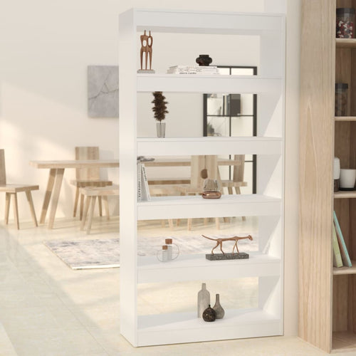 Bibliotecă/Separator cameră, alb, 80x30x166 cm, PAL Lando