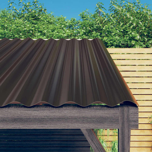Panouri de acoperiș 12 buc. oțel vopsit maro 100x36 cm Lando