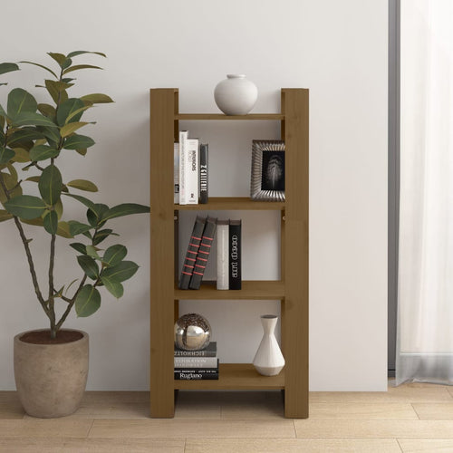 Bibliotecă/Separator cameră maro miere 60x35x125 cm lemn masiv Lando