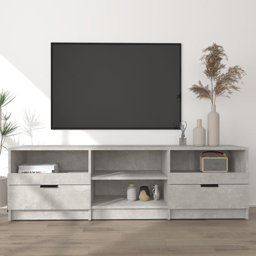 Comodă TV, gri beton, 150x33,5x45 cm, lemn prelucrat Lando