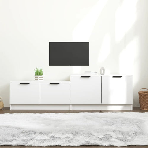 Comodă TV, alb, 158,5x36x45 cm, lemn prelucrat Lando