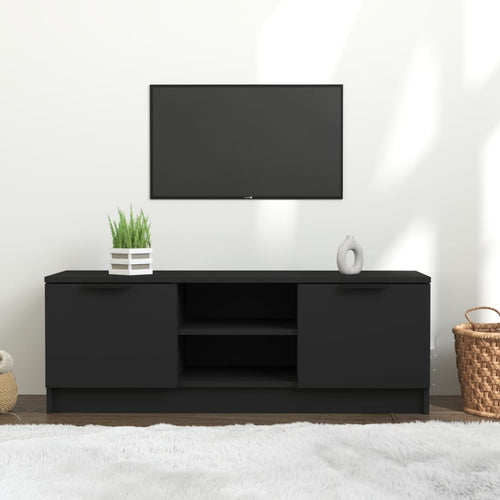 Comodă TV, negru, 102x35x36,5 cm, lemn prelucrat Lando