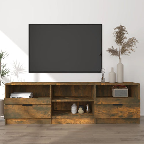 Comodă TV, stejar fumuriu, 150x33,5x45 cm, lemn prelucrat Lando